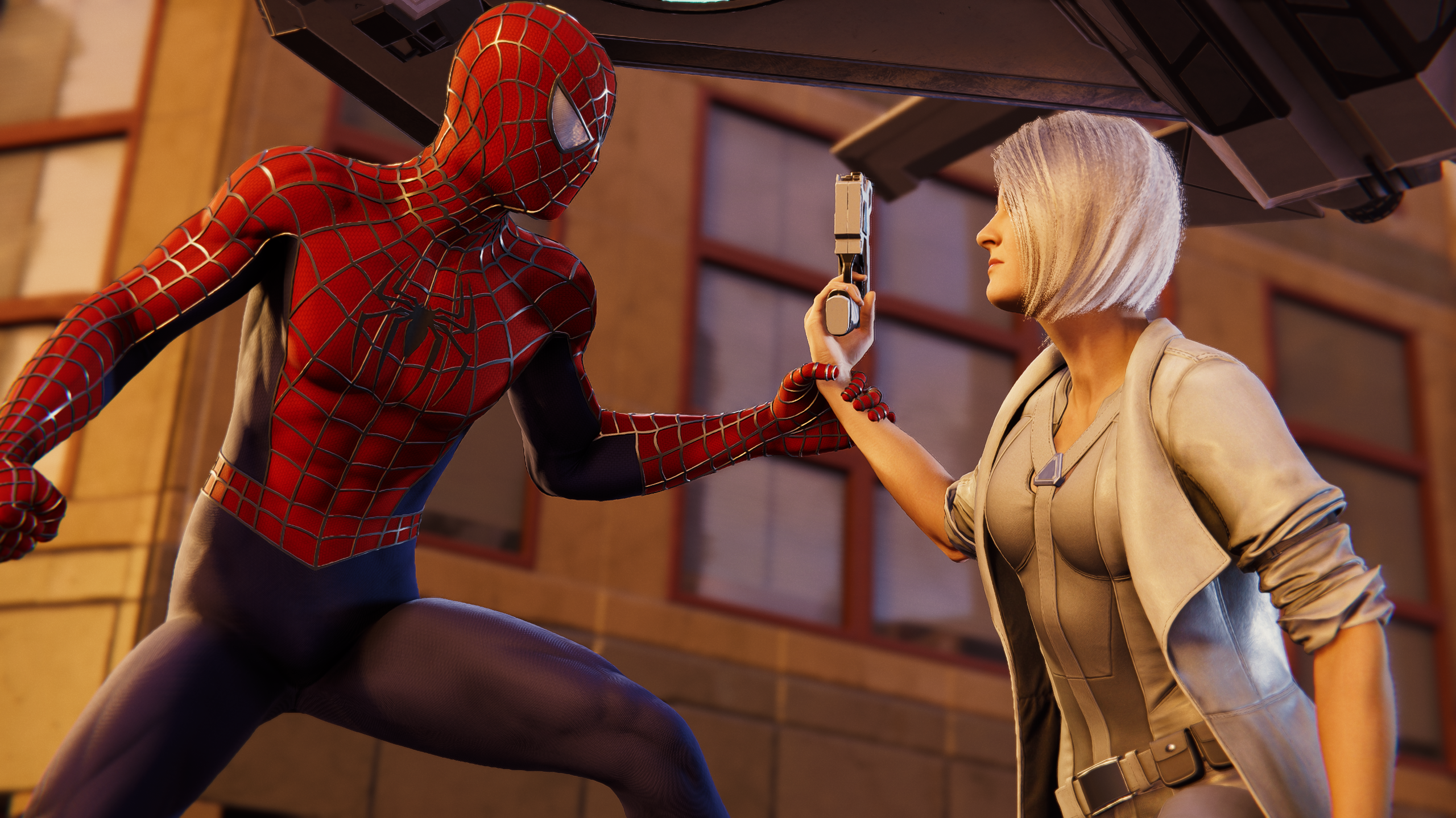 Le combat entre Spider-Man et sable © Insomniac Games